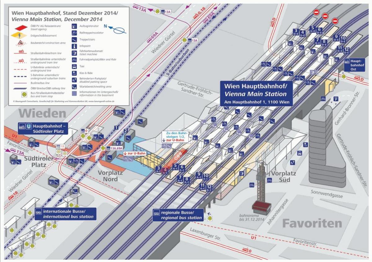 维也纳的火车的地图
