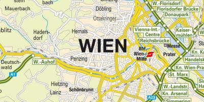 地图显示出维也纳