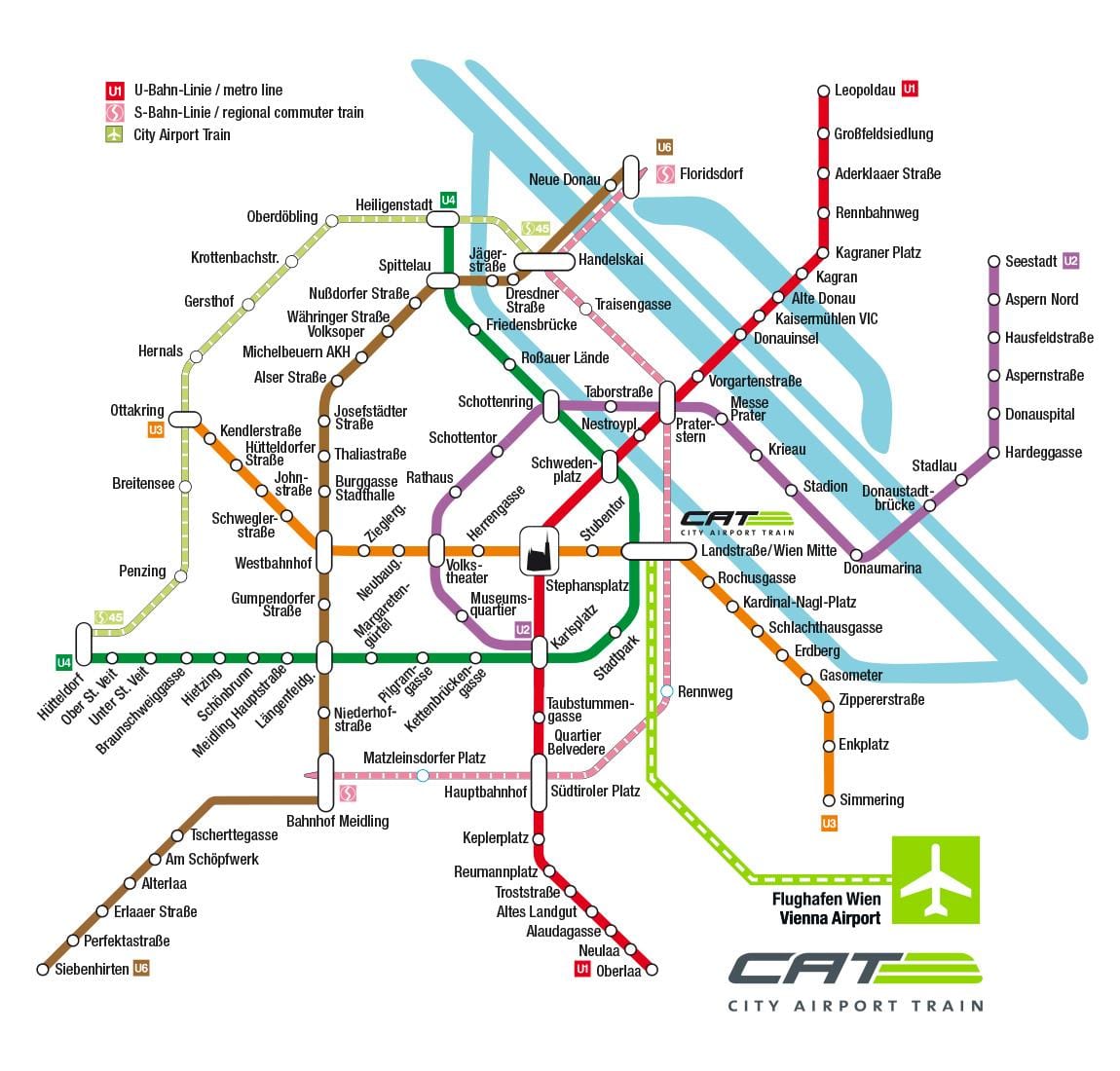 cat城市机场火车维也纳地图