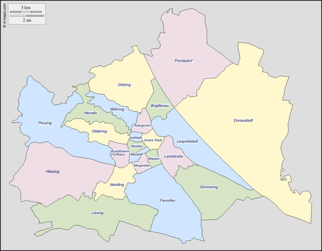 维也纳区地图