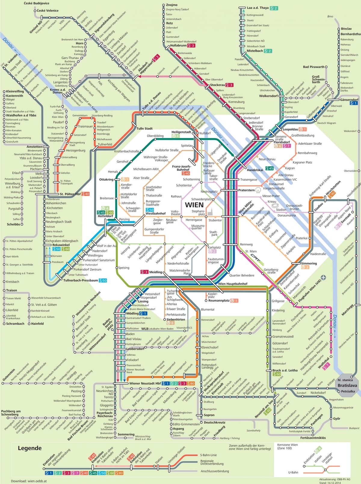 维也纳光铁路地图