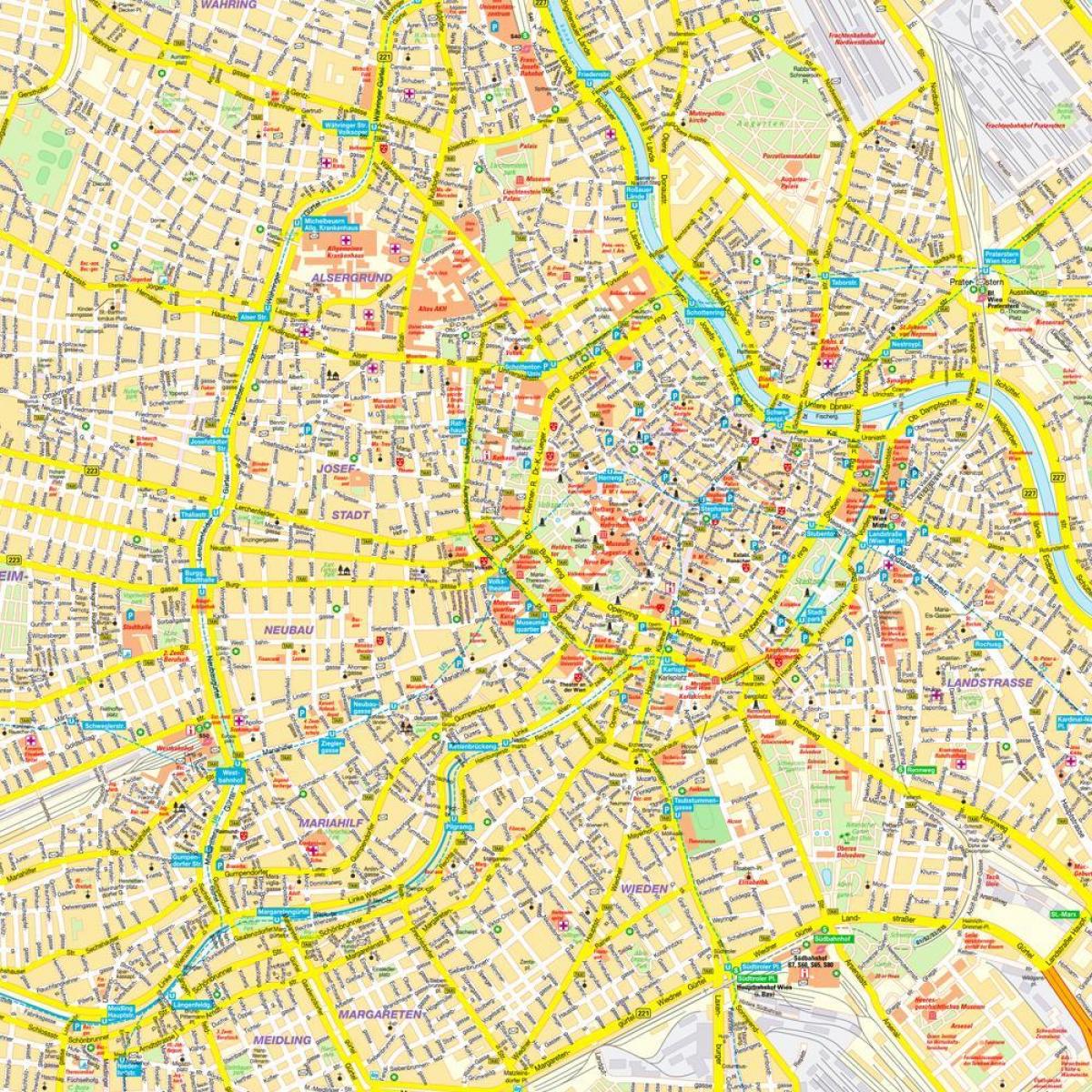 维也纳市内的地图