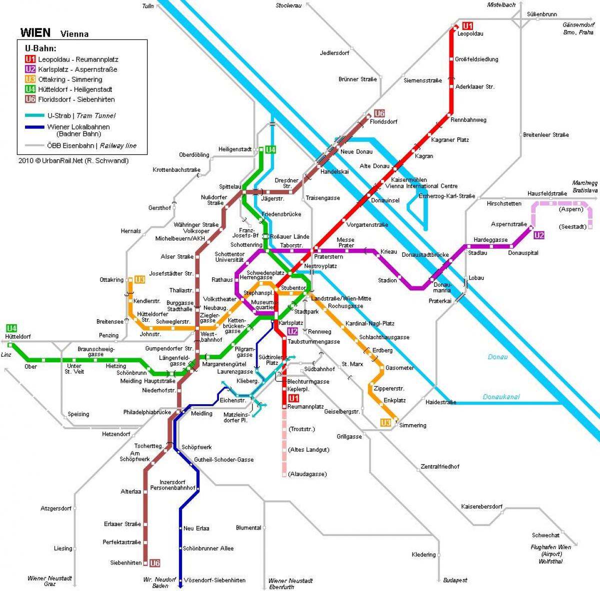 维也纳中央火车站地铁图