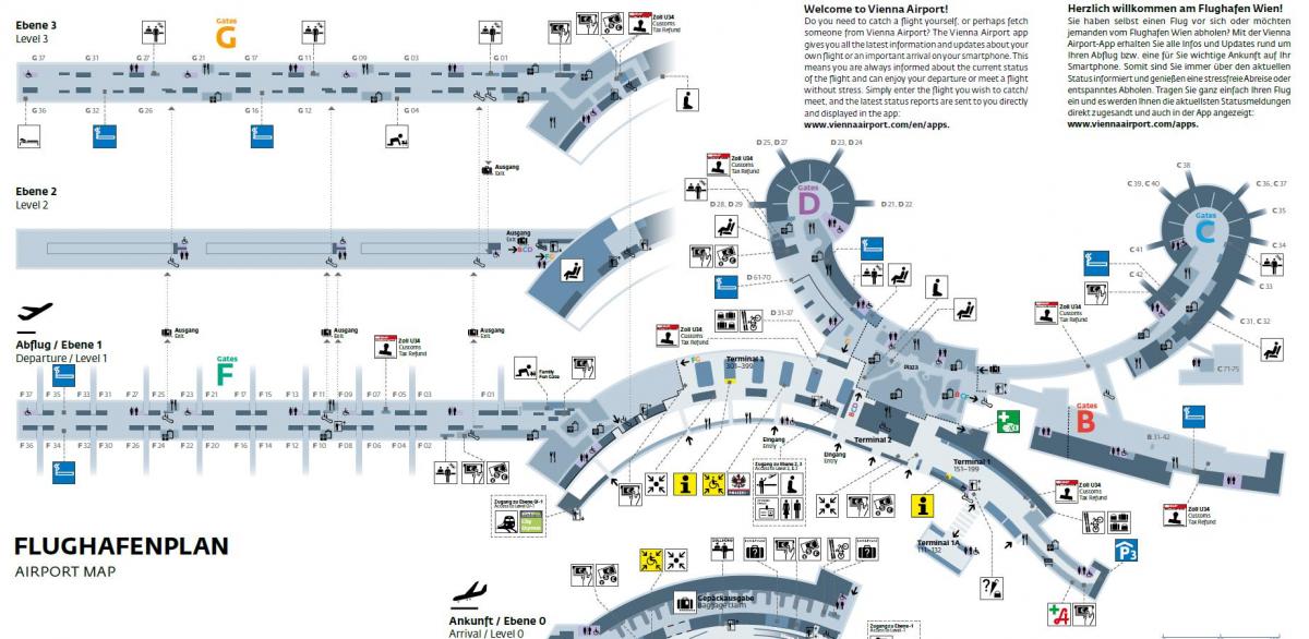 奥地利维也纳机场的地图