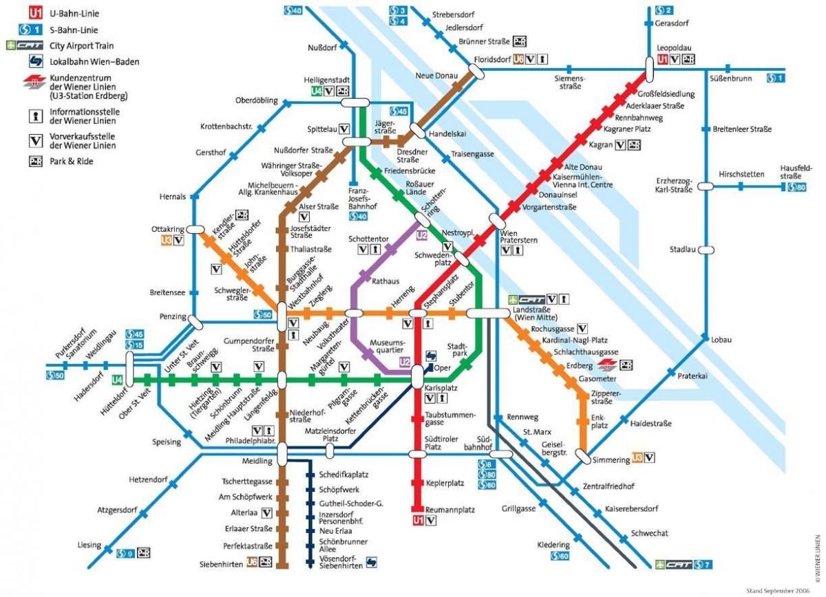 维也纳奥地利的地铁图