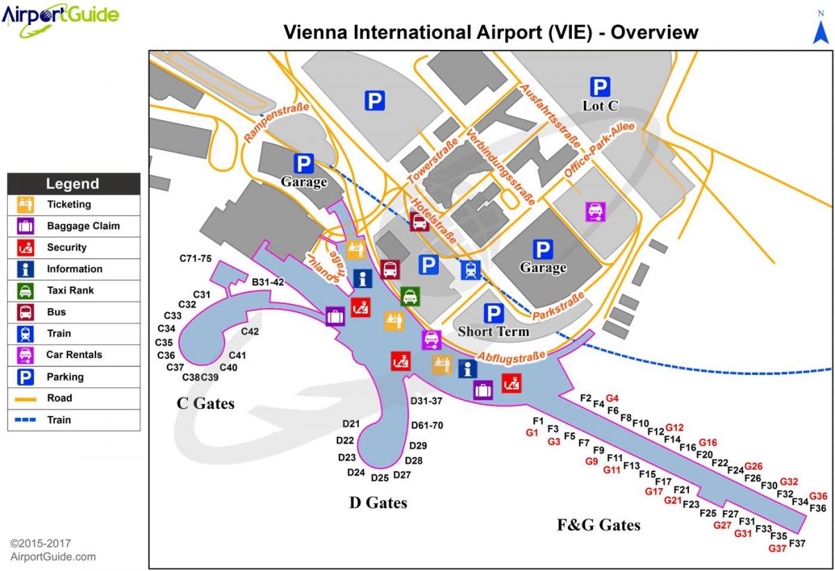维也纳机场的地图