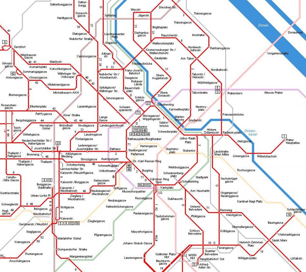 奥地利维也纳电车的地图