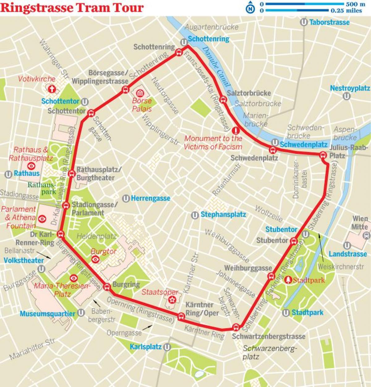 维也纳环有轨电车线路图