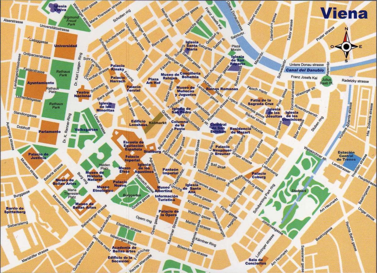 地图的街道中央维也纳