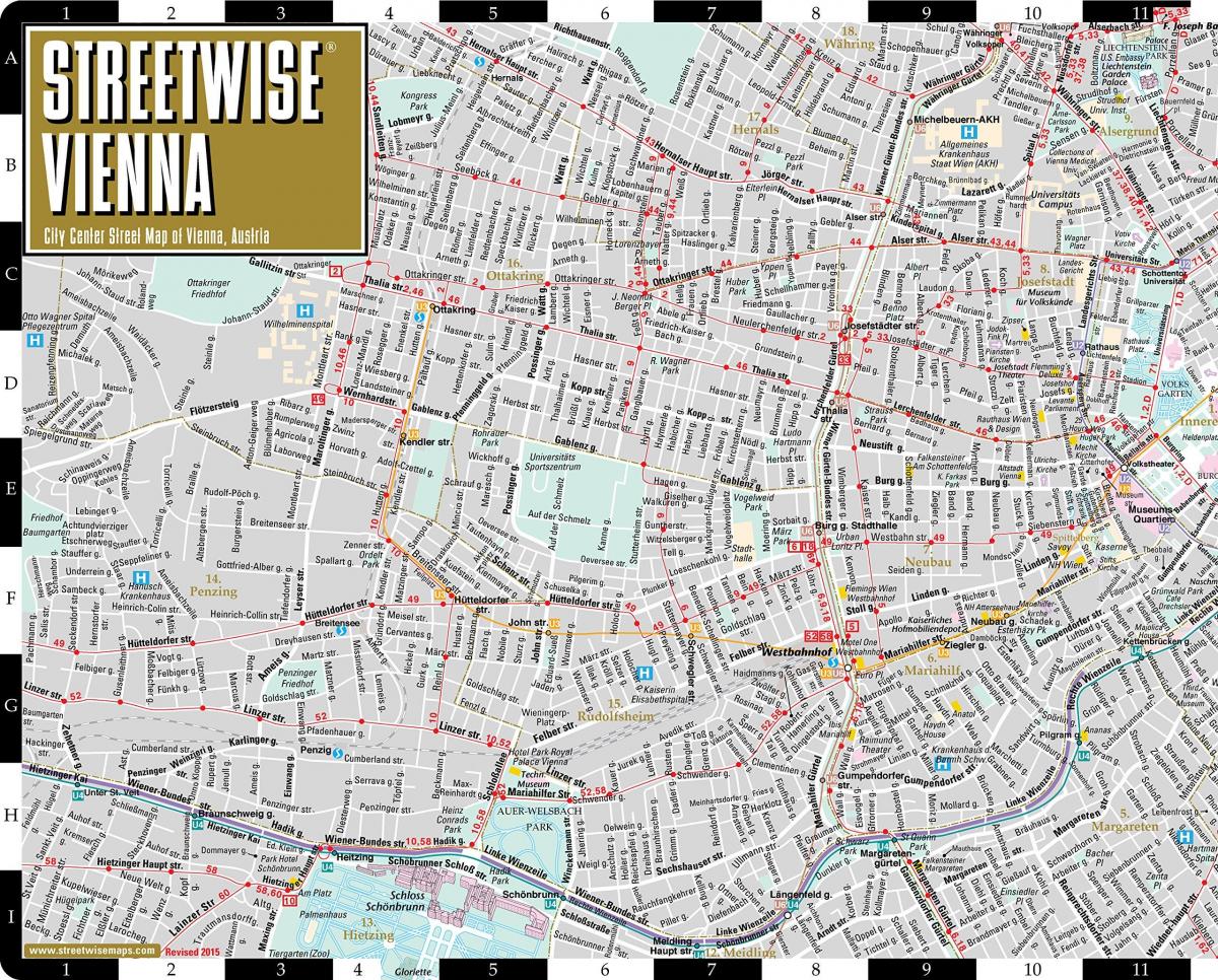 城市街道地图奥地利维也纳