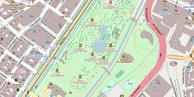 地图上的城市公园，维也纳